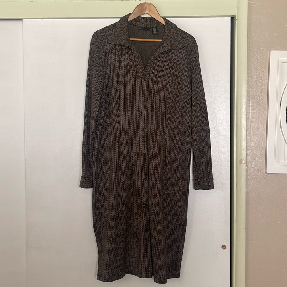 Black and brown button down dress.XL